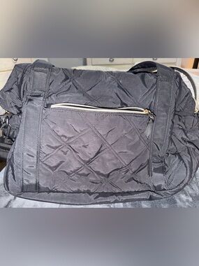 mommore Quilted Black Diaper bag with arm straps and long strap too!